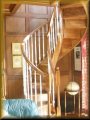 5' 0" Maple closed risers, profiled rails and turned balusters
